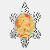 SNACK KAT Pewter Sneeuwvlok Ornament (Rechts)