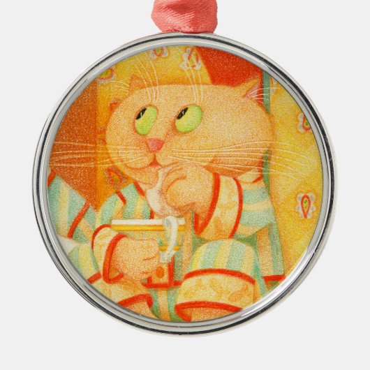 SNACK KAT Premium Rond Ornament (Voorkant)