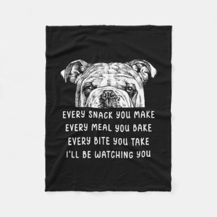 Snack maak je elke maaltijd die je Engelse bulldog Fleece Deken