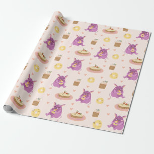 Snack Monsters Wrapping Paper Cadeaupapier