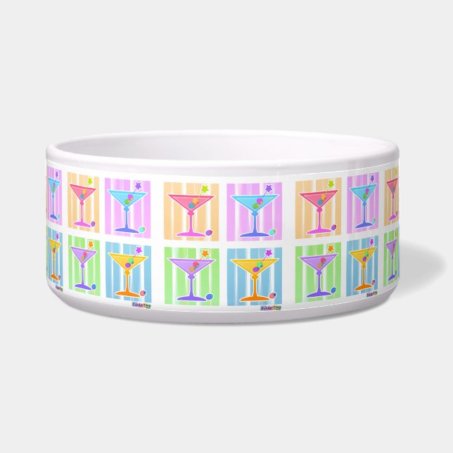 SNACK- OF PET-BOWLS Small & Large - PASTEL MARTINI Voerbakje (Voorkant)
