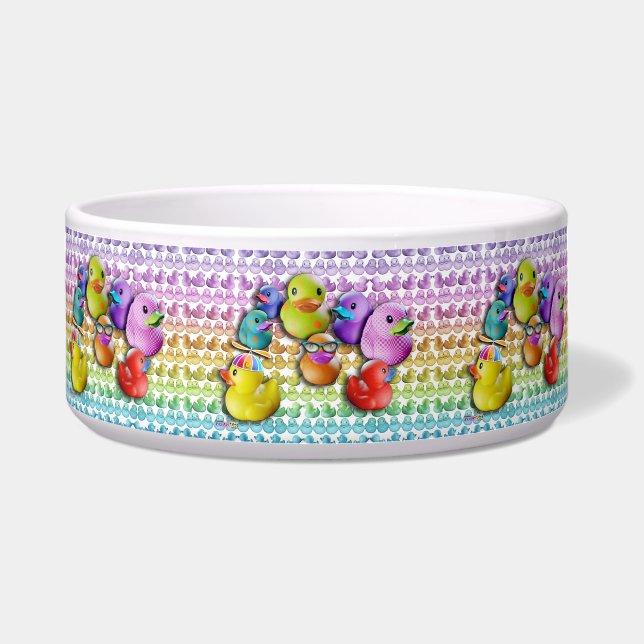 SNACK- OF PET-BOWLS Small & Large - RUBBER DUCKIES Voerbakje (Voorkant)