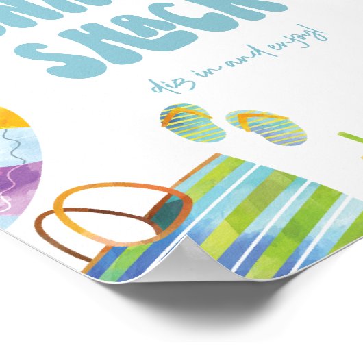 Snack Pool Party Station Sign Poster (Hoek)