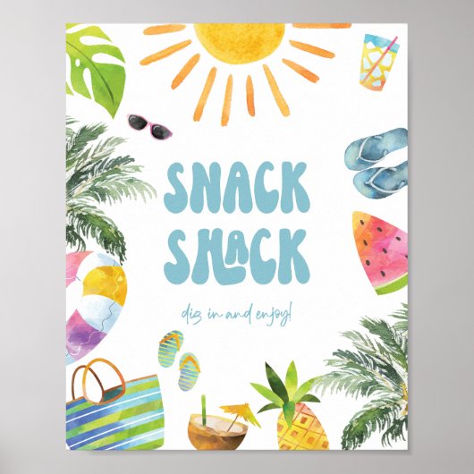 Snack Pool Party Station Sign Poster (Voorkant)