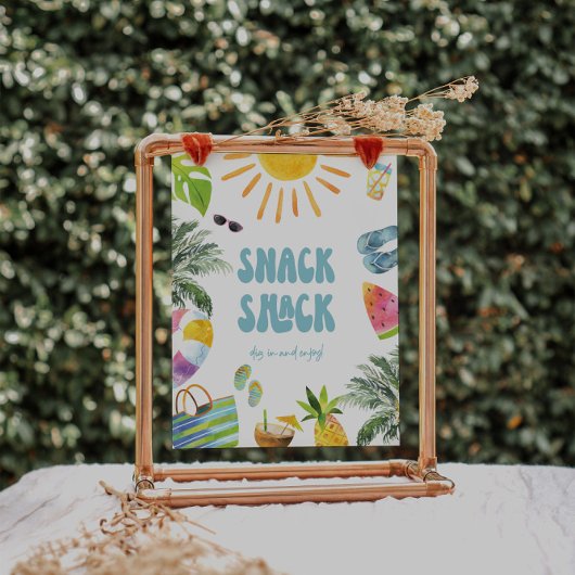 Snack Pool Party Station Sign Poster