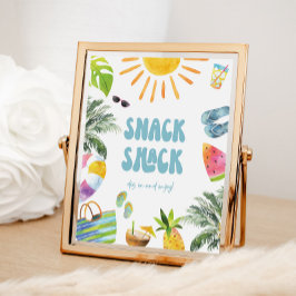 Snack Pool Party Station Sign Poster
