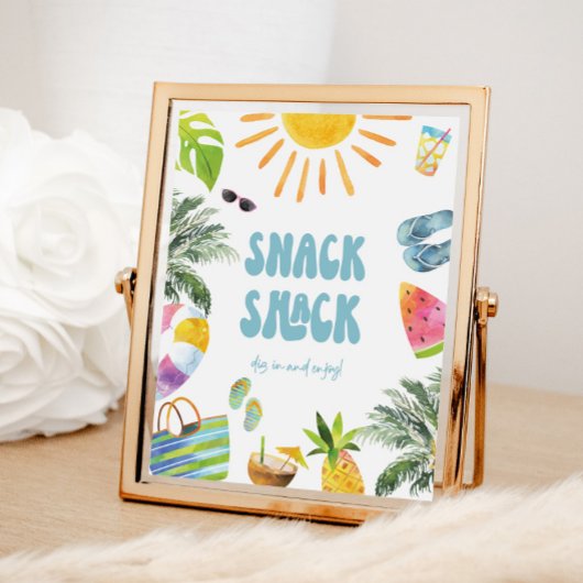 Snack Pool Party Station Sign Poster