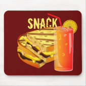 Snack Red Mousepad Muismat (Voorkant)