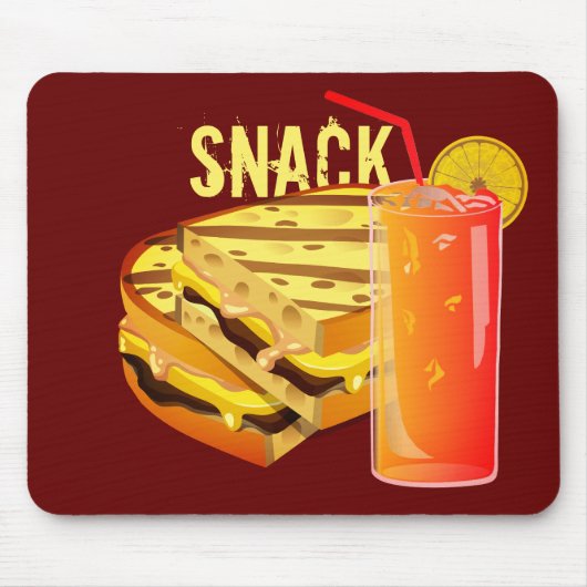 Snack Red Mousepad Muismat (Voorkant)