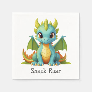Snack Roar Groen Blauw Baby Dragon Papier Servette Servet