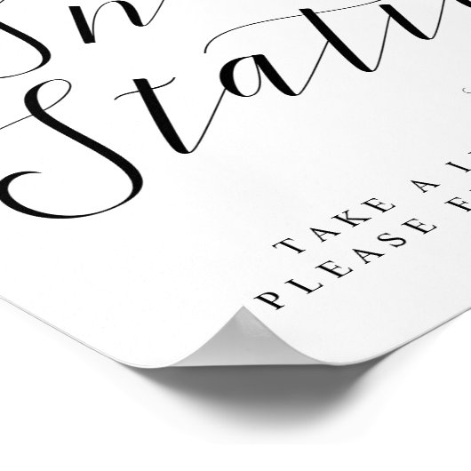 Snack Station Chic Bruiloft of Trouwfeest Bord Poster (Hoek)