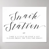 Snack Station Chic Bruiloft of Trouwfeest Bord Poster (Voorkant)