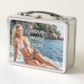 SNACK TIME! 🍱 Add Text or Image Metal Lunchbox (Voorkant)