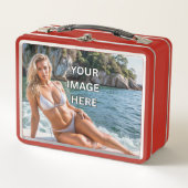SNACK TIME! 🍱 Add Text or Image Metal Lunchbox (Voorkant)