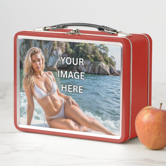 SNACK TIME! 🍱 Add Text or Image Metal Lunchbox (In situ)