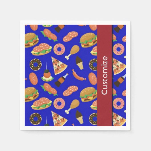 Snack Time Blue Picnic Napkins Servet (Voorkant)