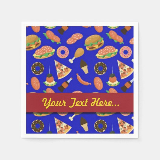 Snack Time Blue Picnic Napkins Servetten (Voorkant)