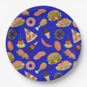 Snack Time Blue Picnic Paper-Borden Papieren Bordje (Voorkant)