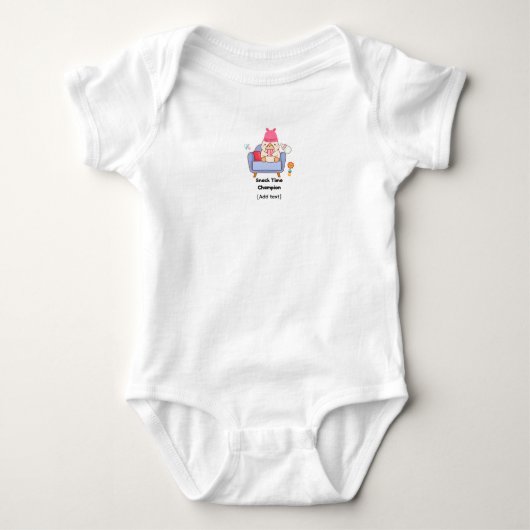 Snack Time Champion - Schattig Baby en Dinosaurus Romper (Voorkant)