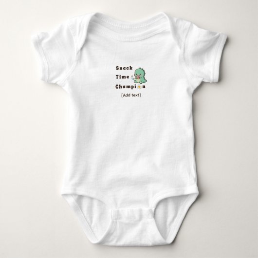 Snack Time Champion - Schattige Baby & Dinosaur Fo Romper (Voorkant)