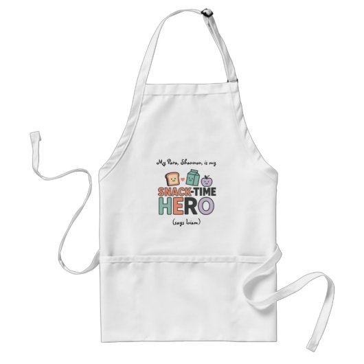 Snack-Time Held | Inclusie Standaard Schort (Voorkant)
