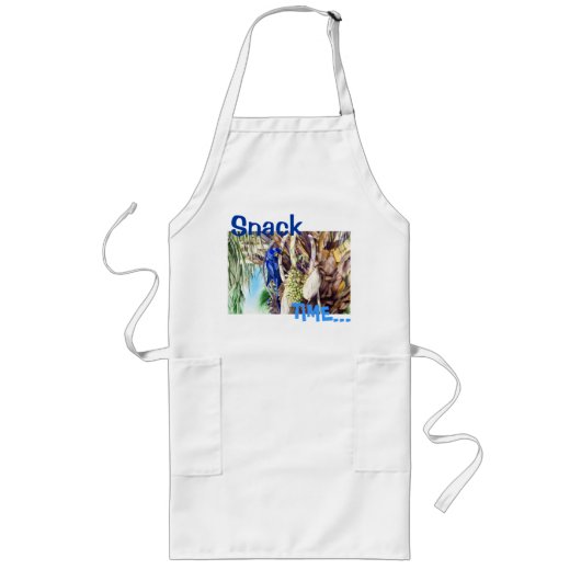 "Snack Time" Hyacinth Macaws Fine Art Apron Lang Schort (Voorkant)