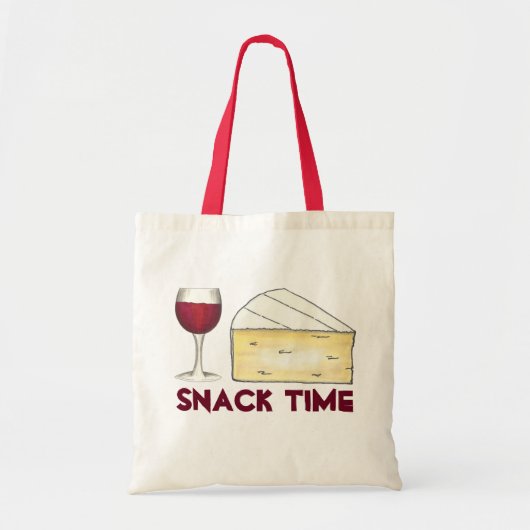 Snack Time Red Merlot Wine + Brie Cheese Tasting Tote Bag (Voorkant)