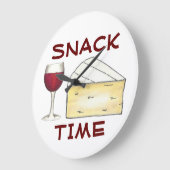 Snack Time Red Wine Glass Brie Cheese Foodie Grote Klok (Hoek)