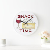 Snack Time Red Wine Glass Brie Cheese Foodie Grote Klok (Huis)