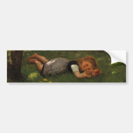 Snack Time (Sweet Young Girl Lying on the Grass) Bumpersticker