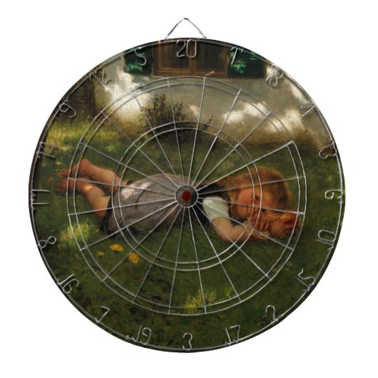 Snack Time (Sweet Young Girl Lying on the Grass) Dartbord (Voorkant)