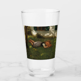 Snack Time (Sweet Young Girl Lying on the Grass) Glas