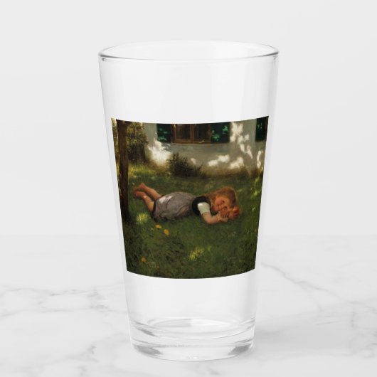 Snack Time (Sweet Young Girl Lying on the Grass) Glas (Voorkant)