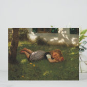 Snack Time (Sweet Young Girl Lying on the Grass) Kaart (Staand voorkant)