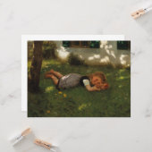 Snack Time (Sweet Young Girl Lying on the Grass) Kaart (Voorkant / Achterkant in situ)