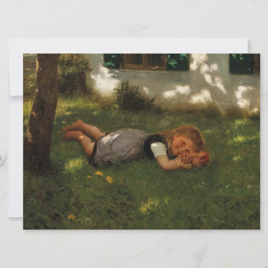 Snack Time (Sweet Young Girl Lying on the Grass) Kaart (Voorkant)
