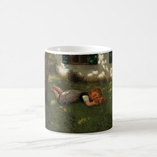 Snack Time (Sweet Young Girl Lying on the Grass) Koffiemok (Center)