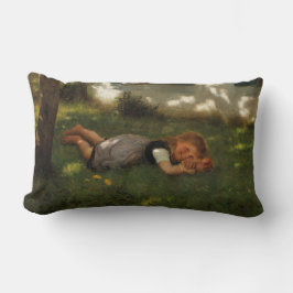Snack Time (Sweet Young Girl Lying on the Grass) Kussen