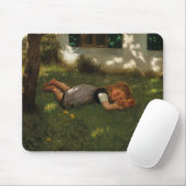 Snack Time (Sweet Young Girl Lying on the Grass) Muismat (Met muis)