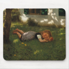 Snack Time (Sweet Young Girl Lying on the Grass) Muismat