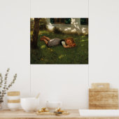 Snack Time (Sweet Young Girl Lying on the Grass) Poster (Keuken)