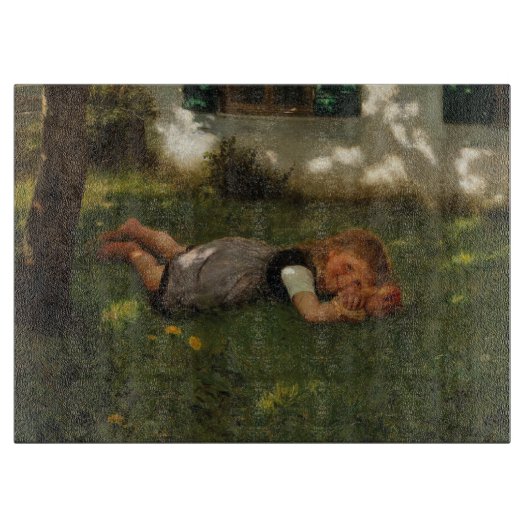 Snack Time (Sweet Young Girl Lying on the Grass) Snijplank (Voorkant)