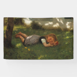 Snack Time (Sweet Young Girl Lying on the Grass) Spandoek