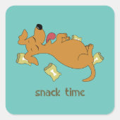 Snack time vierkante sticker (Voorkant)