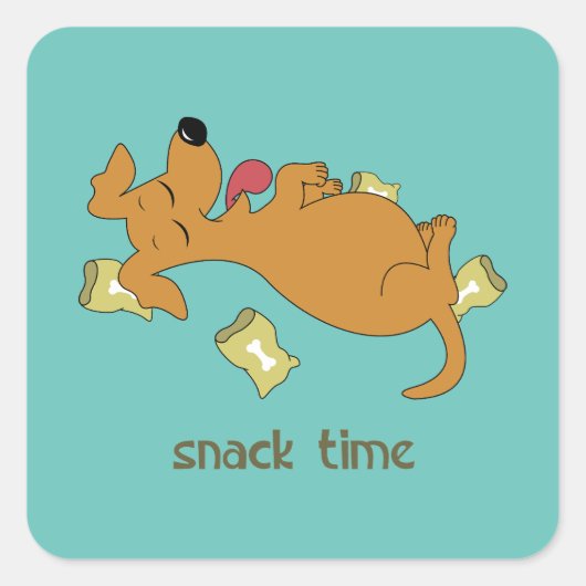 Snack time vierkante sticker (Voorkant)