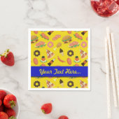 Snack Time Yellow Picnic Napkins Servet (Insitu)
