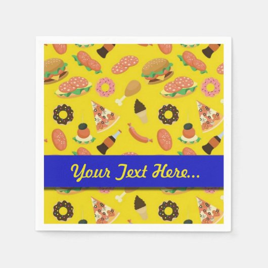 Snack Time Yellow Picnic Napkins Servet (Voorkant)