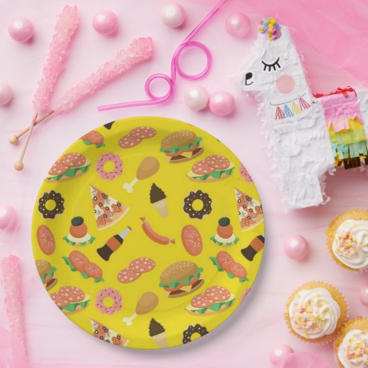 Snack Time Yellow Picnic Paper-Borden Papieren Bordje (Feest)