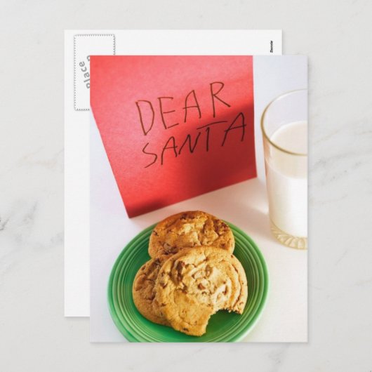 Snack voor de kerstman feestdagenkaart (Voorkant / Achterkant)