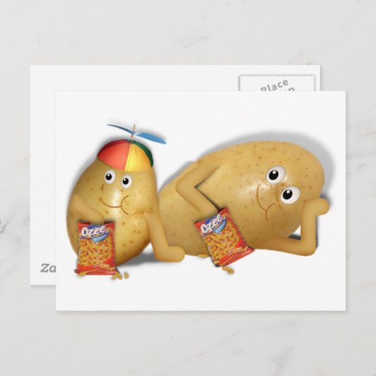 Snackaardappelen - Vader en Zoon-werkkleding Briefkaart (Voorkant / Achterkant)